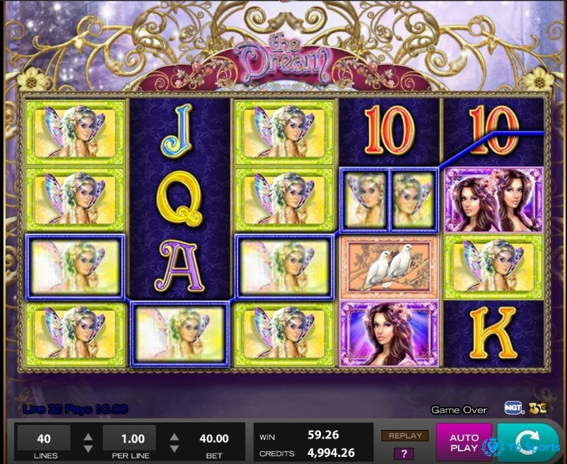 Giao diện trò chơi The Dream slots như trong mộng