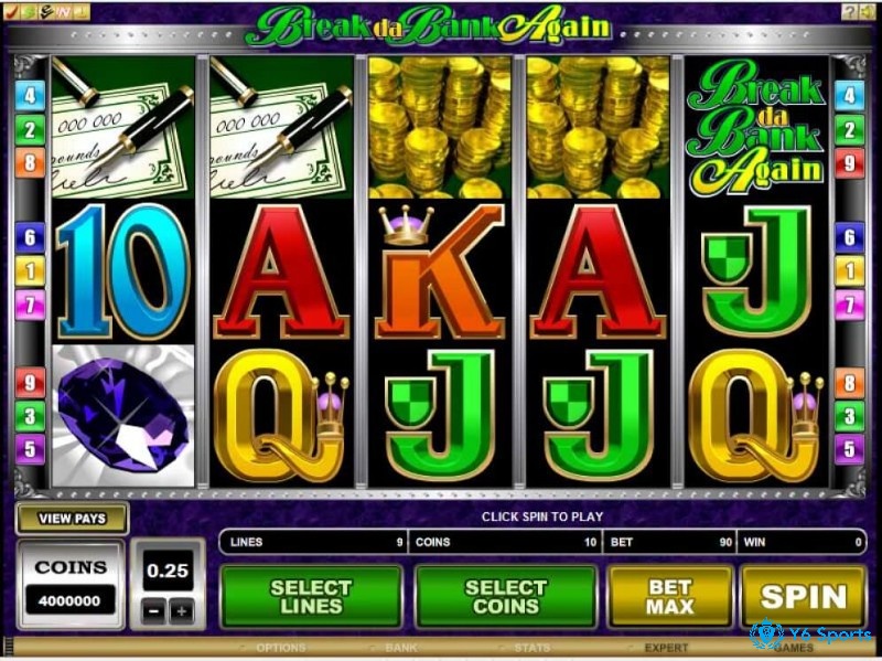 Giao diện Break da Bank Again slot theo kiểu cổ điển