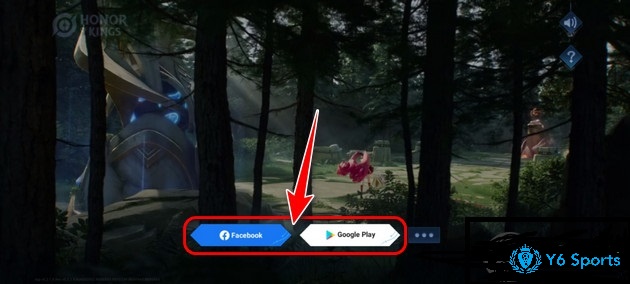 Lựa chọn đăng nhập Honor of Kings bằng Facebook hoặc Google