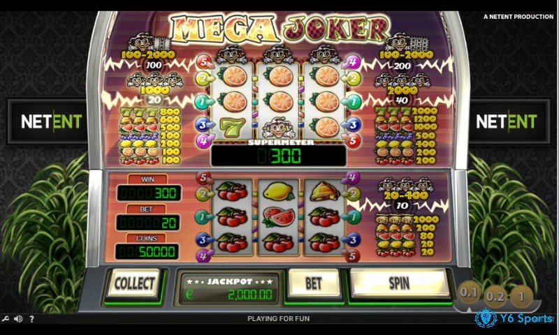 Mức cược trong Mega Joker slot tương đối rộng