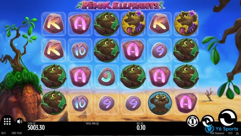 Phông nền Pink Elephants slot đậm chất châu Phi