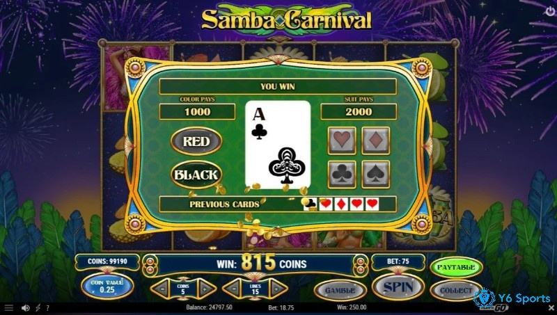 Tính năng Gamble với lựa chọn đánh bạc giúp x2, x4 tiền thắng