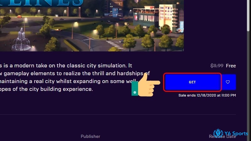 Nhấn nút "Get" để bắt đầu tải Cities: Skylines