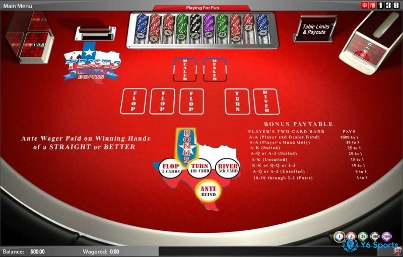 Texas Hold`em Bonus Poker hấp dẫn, phổ biến tại các casino