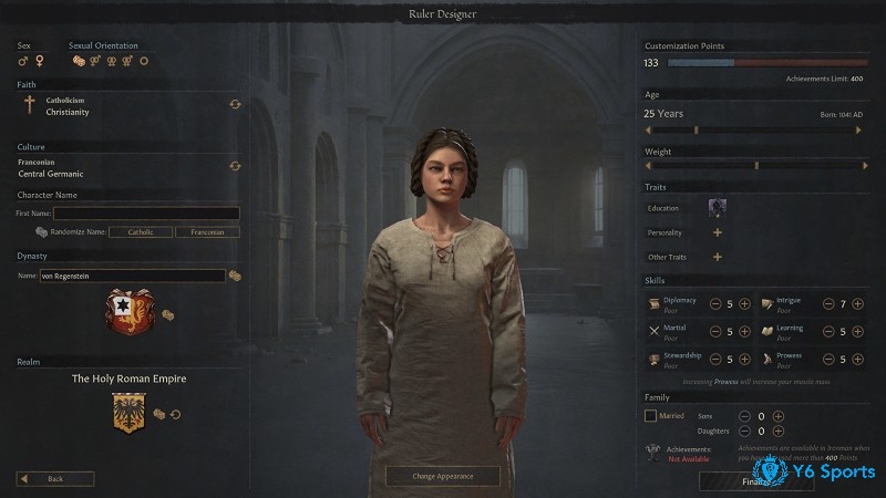 Nhân vật trong Crusader Kings III được thiết kế chi tiết với hình ảnh 3D toàn thân