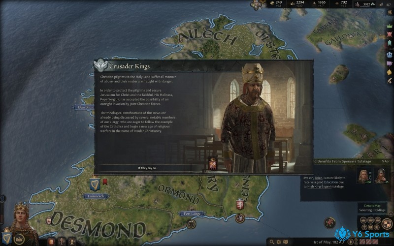 Đồ họa trong Crusader Kings III được thiết kế chi tiết và sống động với hình ảnh 3D