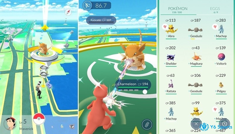 Giao diện chính của Pokemon go với bản đồ và nhân vật người chơi – bước khởi đầu cho mọi huấn luyện viên.