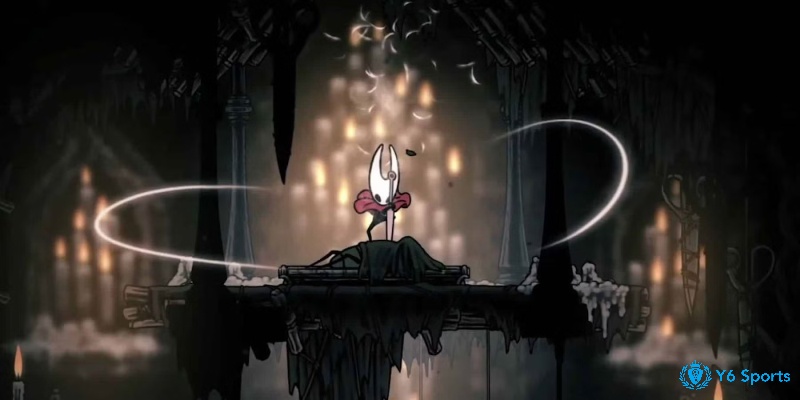 Hornet chiến đấu trong thế giới metroidvania rực rỡ sắc màu và đầy thử thách.