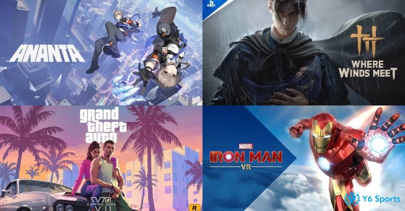 Ảnh tổng hợp các tựa game phiêu lưu nổi bật trong năm 2025 với logo hoặc giao diện đặc trưng của từng trò chơi.