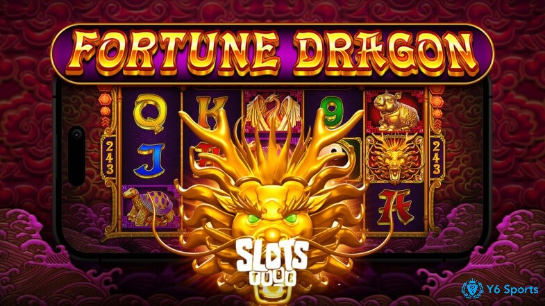 Biểu tượng rồng vàng trong slot game Dragon’s Fortune lấy cảm hứng từ Trung Hoa.