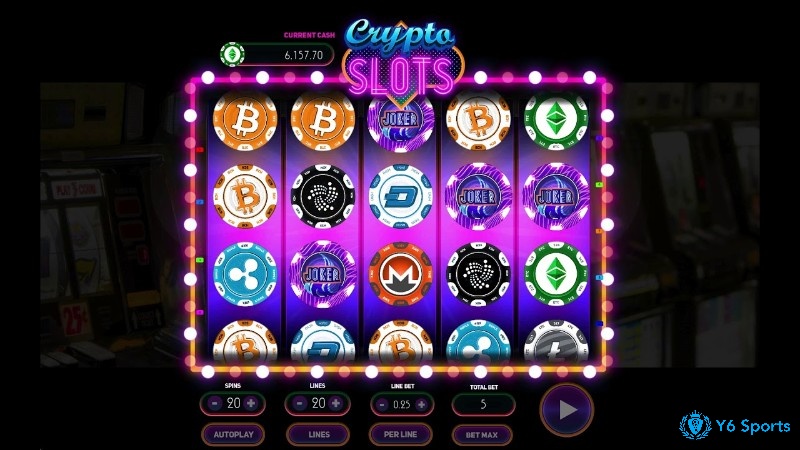 Giao diện hiện đại và biểu tượng coin trong game Crypto Millionaire lấy cảm hứng từ tiền điện tử.