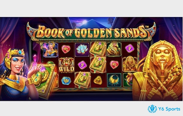 Giao diện top game nổ hũ rực rỡ của slot game Book of Gods với chủ đề Ai Cập cổ đại và biểu tượng cuốn sách thần bí.